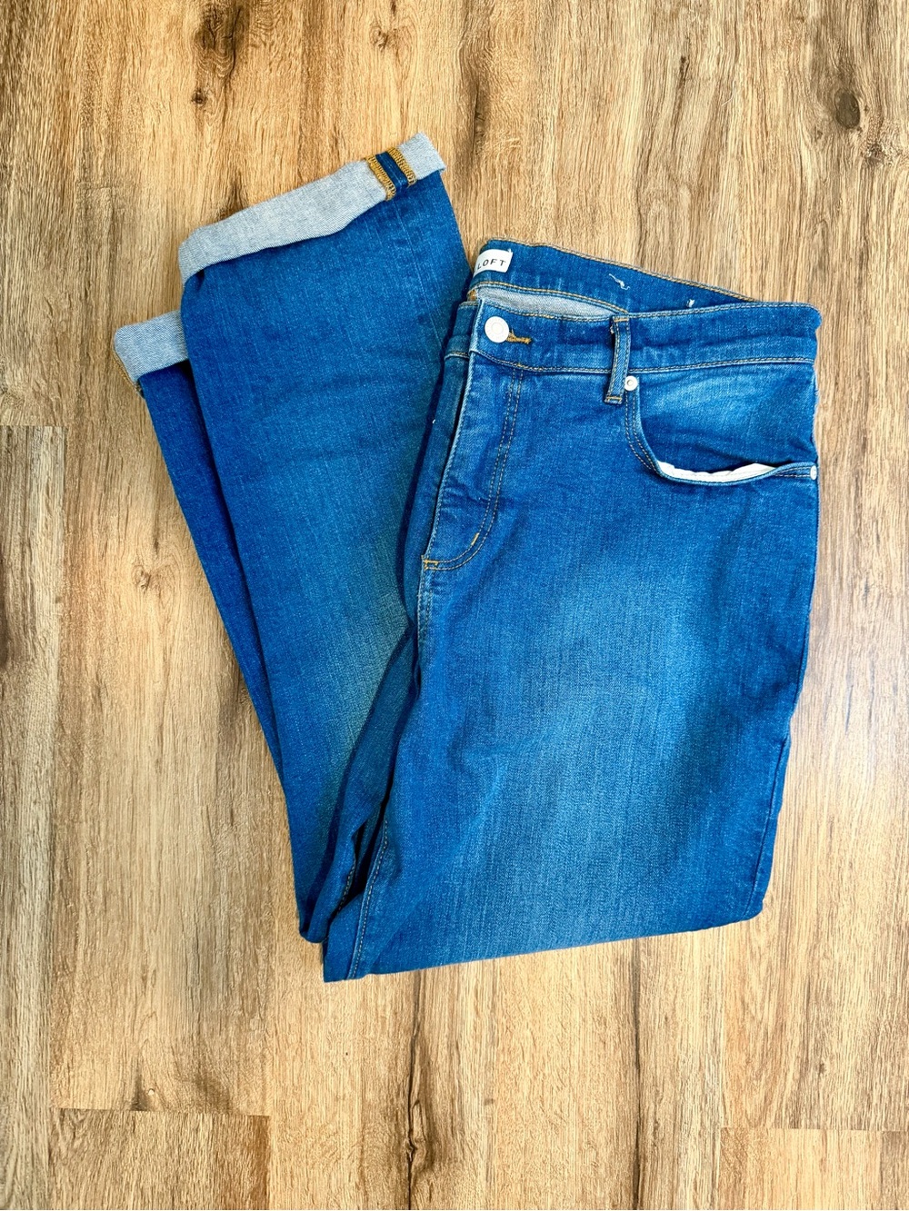 LOFT’s “The Girlfriend” Jean in Medium Blue Wash